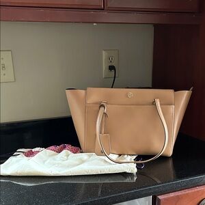 Tory Burch Camel Leather Tote